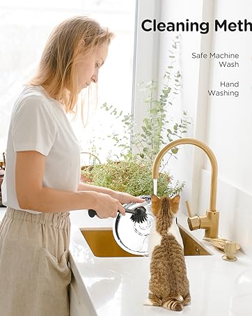 Stainless Steel Cat Water Fountain 3.2L, Two-Tier Design with Water Level Indicator