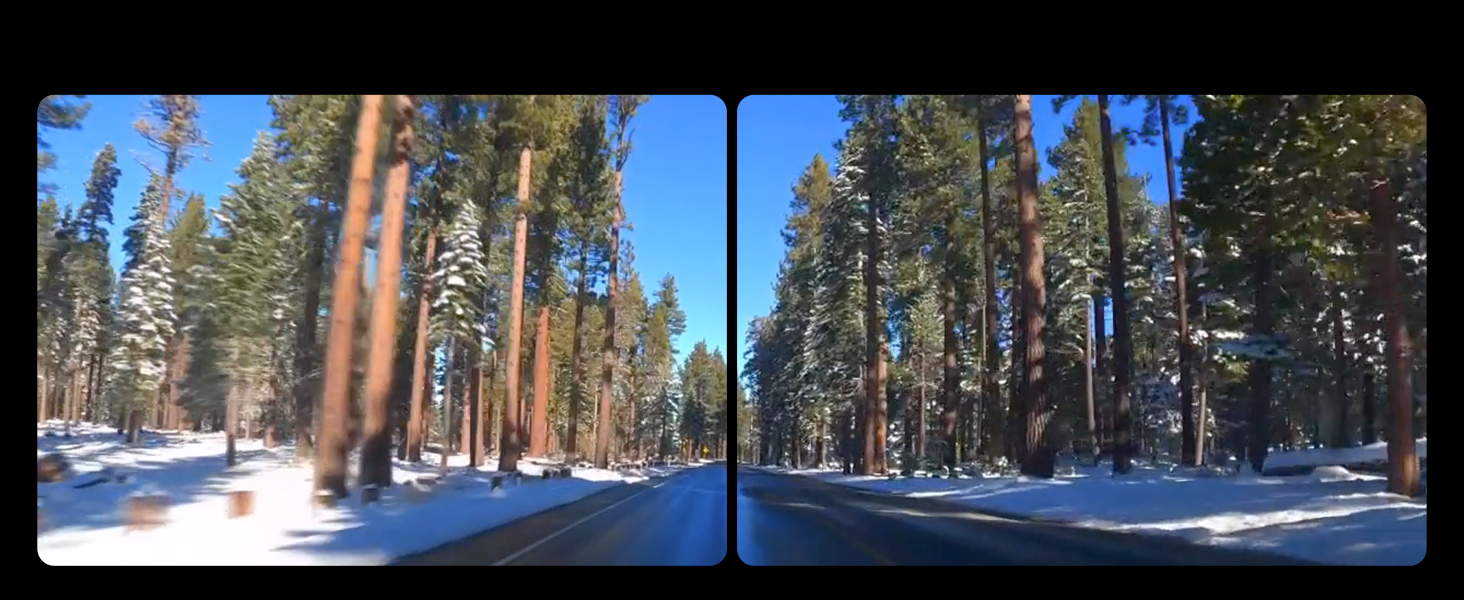 Dash Cam comparison shot for image stabilisation 