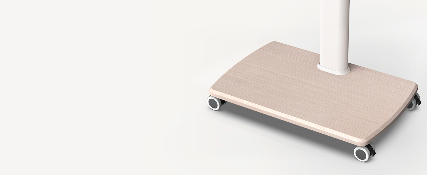 FITUEYES White TV Stand on Wheels Wood for 32 43 45 55 60 65 70 Inch TV, Mobile TV Cart Trolley