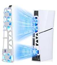 Cooling Fan for PS5 Slim Console, Quiet Cooling System with Memory Function and LED Light