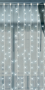 Curtain Lights Cool white Clear cable