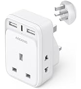 UK to Australia Plug Adapter, AODENG Australian Travel Adapter with 2 USB Ports and 1 30W Type C(...