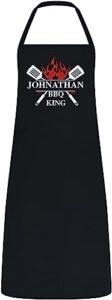 Personalised BBQ King Aprons For Men/Women Funny Aprons For Men BBQ Chef Apron Barbeque Grill Fathers Day Gift Husband Brother Man Cook Grill Cookery Dad Grandad Present Grill King
