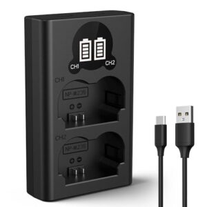 K&F Concept NP-W235 Battery Charger with Dual-Slot and LCD Screen