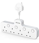 Mscien Plug Extension with USB, 3 Way Plug Adapter Multi Plug Adaptor Sockets Extension Turn 1 in...