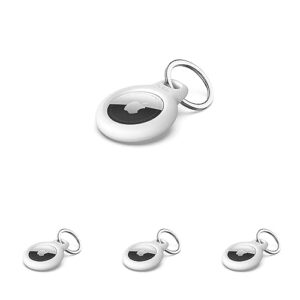 Belkin F8W973 AirTag Case with Key Ring (Secure Holder Protective Cover for Air Tag with Scratch Resistance Accessory) - White (Pack of 4)