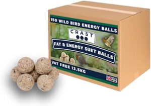 CRAST High Energy Fat Balls - 48 x 90g Boost Natural Suet Food for Wild Garden Birds (48 Fat balls)