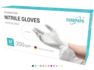 EUROPAPA® Disposable Nitrile Gloves Powder-Free Examination Gloves EN455 EN374 Latex-Free Disposable Gloves in Sizes S