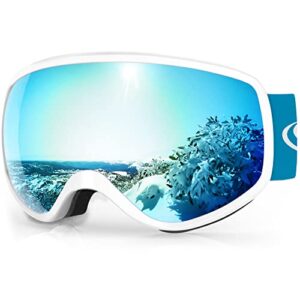 Findway Kids Ski Goggles Ski Goggles Kids 3 4 5 6 7 8 9 10 11 12 13 14 Years Compatible with Helmet Kids Skiing Goggles Snow Goggles for Boys Girls 100% UV Protection Anti-fog for Ski Snowboard