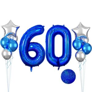 Laser Blue Number 60 Balloon