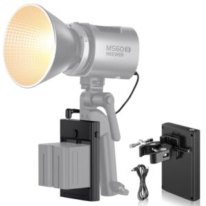 NEEWER NP-F Battery to V Mount Battery Converter Adapter for LED Video Light with Super Clamp Pole Holder