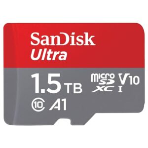 SanDisk 1.5TB Ultra microSDXC card + SD adapter up to 150 MB/s with A1 App Performance