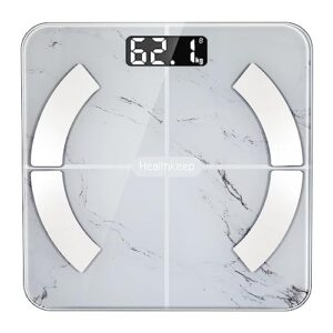 Scales for Body Weight Digital Bathroom Weighing Scales with BMI and Body Fat Large LED Display with BMI Scales Muscle Weighing Composition Analyzer Bluetooth High Precision Seno