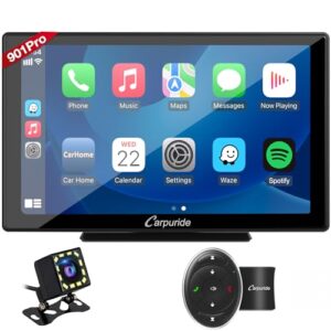 [2023 Newest] Carpuride w901 Pro Wireless Apple Carplay & Android Auto with Backup Cam & SWC