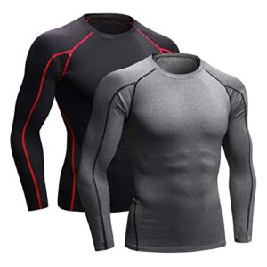 Niksa 2 Pack Long Sleeve Running Tops Mens