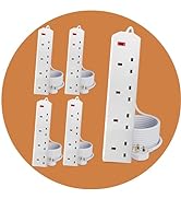 UK SELLER - 4 Gang 2 Metre Extension Lead UK Pin Plug and Cable - 250V Power Adapter Multi Socket...