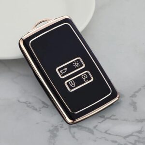Juttzzei Renault Car Key Card Case Cover for Renault Clio Megane Koleos Kadjar Kangoo Twingo Talisman Captur Espace Dacia Duster Key Fob Cover