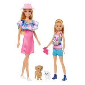 Barbie & Stacie Doll Set with 2 Pet Dogs & Accessories