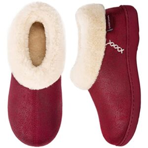 EverFoams Women's Micro Suede Fuzzy Plush Lined Slippers with Cozy Memory Foam
