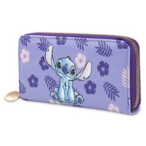 Disney Women's Wallet Stitch Coin Purse Gift Idea Purple One Size Zip