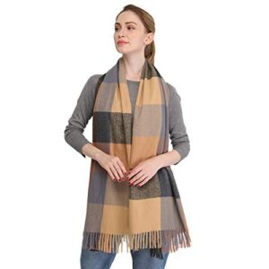 Longwu Women Soft Cashmere Wool Scarf Large Pashminas Shawl and Wrap Warm Stole Blanke