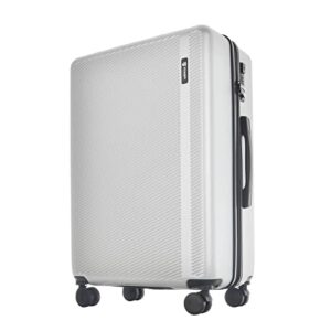 GinzaTravel Lightweight Suitcase ABS Hard Shell Case Suitcases with TSA Lock 4 Wheels Carry-on Hand Luggage for Travel Small(58cm 40L) Silve
