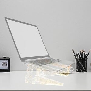 Cityjoy Acrylic Laptop Stand | Acrylic Laptop Stand for Desk | Acrylic Laptop Riser | Universal Computer Stand | Ergonomic Laptop Holder | Laptop Cooling Stand Compatible with 10-15'' MacBook Stand
