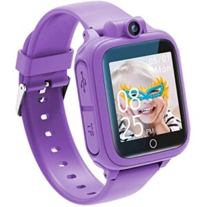 Qhot Kids Smart Watch for 3-12 Year Old Girls with Camera Games Music Video Alarm Birthday Christmas Toy Gifts for 3 4 5 6 7 8 9 10 11 12 Year Old Boys Girls (Purple)