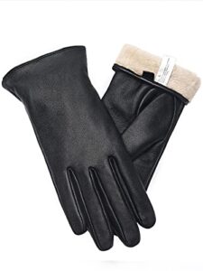 Vislivin Full-Hand Womens Touch screen Gloves Genuine Leather Gloves Warm Winter Texting Driving Glove