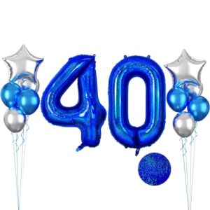 Laser Blue Number 40 Balloon