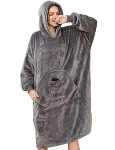 Xnova Blanket Hoodie Oversize Sweatshirt Wearable Blanket Soft Warm Flannel TV Blanket Jumper With Two Pockets Fits for Adults Women and Man Teens Indoor Outdoo