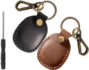 2 Pack Genuine Leather AirTag Case for Apple Airtag - Anti-Fall