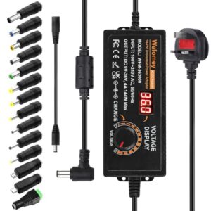 Wefomey Universal Power Supply 9V~36V 4A 144W Adjustable Variable AC/DC Adapter Charger
