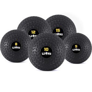 Lions Slam Ball - Heavy Duty Weighted Medicine Ball Rubber Power Strength Training