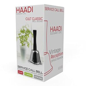 Hand Bell Stainless Steel Small Desk Service Bell With Handle Loud Reception Call Bell for Elderly Dinner Bells for Food Line