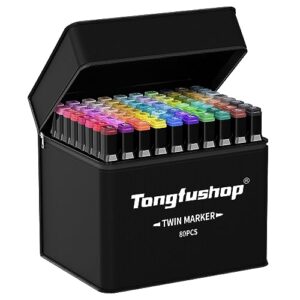 Tongfushop 80+2 Colores Dual Tip Art Markers