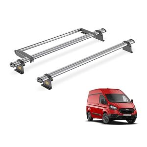 Van Guard Trade Roof Rack for Ford Transit Custom (2013+) 2 Steel Roof Bars & Rear Ladder Roller [Only Suitable for High Roof Models] - UltiBar Trade - SB308-2/VGR-08