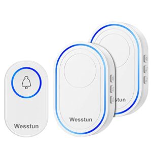 Wesstun Wireless Doorbell with 2 Receivers