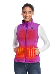 ORORO Women's Fleece Heated Vest With Battery Pack Heated Gilet Womens