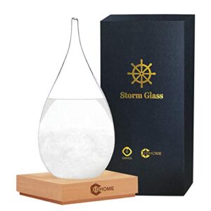 Storm Glass Christmas Decorations - Weather Forecaster Weather Station Fashion Creative Office Desktop and Home Decor Water Drop Glass Bottle (XL)