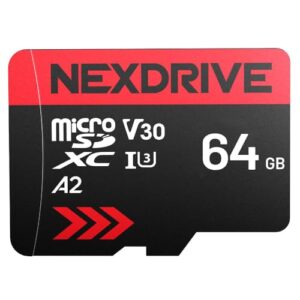 NEXDRIVE 64GB Extreme microSD card + SD adapter up to 100MB/s