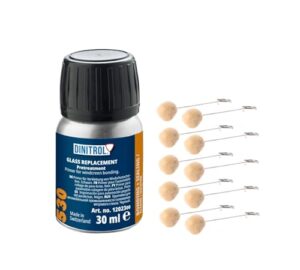 WOL DINITROL 530 WINDSCREEN FITTING ADHESIVE GLUE 30ML BLACK PRIMER GLASS + 10 BUDS DIN24