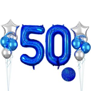 Laser Blue Number 50 Balloon