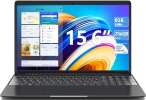 Naclud 15.6" Laptop 8GB RAM 256GB SSD Storage(TF Card 512GB)