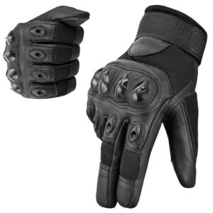 WESTWOOD FOX Premium Leather Motorbike Gloves for Men and Women. Touchscreen