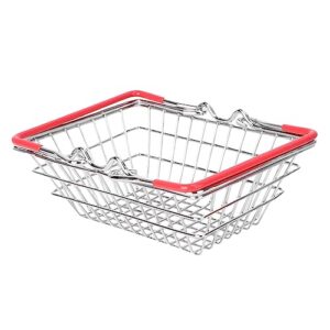 PRETYZOOM mini baskets for kids metal basket child kids toy mini shopping basket rubber children's toys wire basket fruit basket metallic line dish lifter Toy mini basket pretend