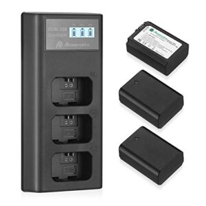 Powerextra NP-FW50 Battery 1500mAh 3 Pack and Dual USB Charger