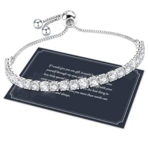 Silver Tennis Bracelets for Womens