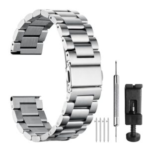 BOSHIYA Quick Release Watch Strap 20mm or 22mm Stainless Steel Watch Band Replacement Universal Metal Strap for Men Women