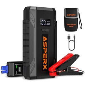 ASPERX Jump Starter Power Pack 2000A Peak Car Battery Booster(8.0L Gas or 6.5L Diesel)